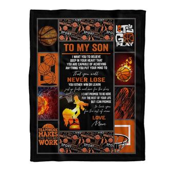 Gift For Son Blanket, To My Son Basketball Never Lose - Love From Mom Gift For Christmas, Home Decor - Thegiftio UK