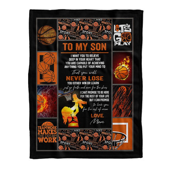 Gift For Son Blanket, To My Son Basketball Never Lose - Love From Mom Gift For Christmas, Home Decor - Thegiftio