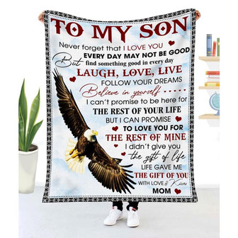 Gift For Son Eagle Art Never Forget That I Love You - Blanket - Thegiftio