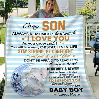 Gift For Son Elephant Art Always Remember How Much I Love You - Blanket - Thegiftio UK
