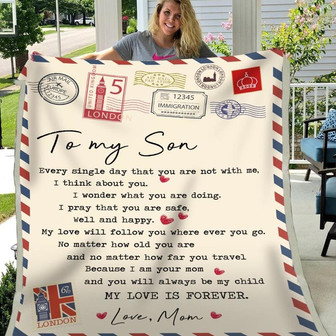 Gift For Son Every Single Day That You Are Not With Me I Think About You - Blanket - Thegiftio UK