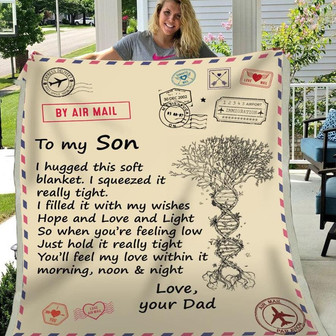 Gift For Son I Hugged This Soft Blanket From Dad - Blanket - Thegiftio UK