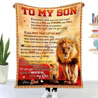 Gift For Son Lion Art I Sometimes Wish You Were Still Small- Blanket - Thegiftio UK