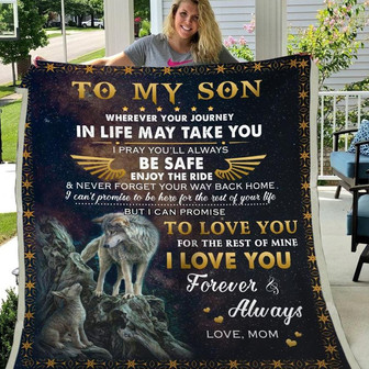 Gift For Son Lion Art Wherever Your Journey In Life May Take You - Blanket - Thegiftio UK