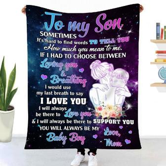 Gift For Son Sometimes It's Hard To Find Words To Tell You How Much You Mean To Me - Blanket - Thegiftio UK