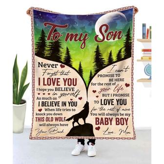 Gift For Son Wolf Art Never Forget That I Love You From Mom - Blanket - Thegiftio UK