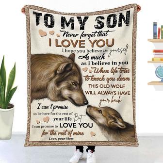 Gift For Son Wolf Art Never Forget That I Love You - Blanket - Thegiftio UK