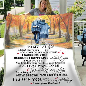 Gift For Wife I Didn't Marry You So I Could Live With You - Blanket - Thegiftio UK