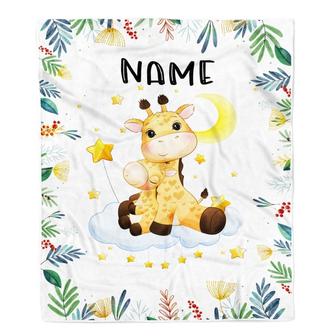 Giraffe Blanket For Newborn Boy Girl Son Daughter Niece Birthday Christmas Customized Blanket - Thegiftio UK