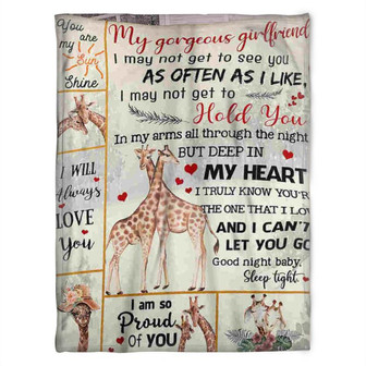Giraffe Blanket.To My Girlfriend, I Will Always Love You,Gift For Girlfriend From Boyfriend Home Decor Bedding Couch - Thegiftio