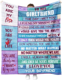To My Girlfriend Blanket Gifts to My Girlfriend from Boyfriends Valentine's Day Gifts for Her Throw Blankets for Christmas Halloween Thanksgiving - Thegiftio UK