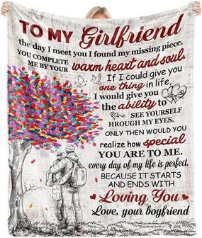 To My Girlfriend Blanket Cute Anniversary Birthday Long Distance Christmas Valentines Presents from Boyfriend Throw Blankets - Thegiftio UK