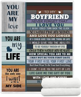 to My Girlfriend Blankets Super Soft Throw Blankets for Bed and Couch Anniversary Birthday Valentine's Day Gifts for Girlfriend Gifts for Her - Thegiftio UK