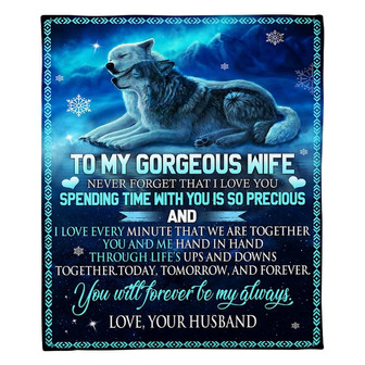 To My Gorgeous Wife Fleece Blanket Family Gift Home Decor Bedding Couch Sofa Soft And Comfy Cozy - Thegiftio UK