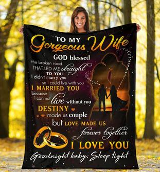 To My Gorgeous Wife Sunset Blanket From Husband To My Gorgeous Wife God Blessed The Broken Road Blanket - Thegiftio UK