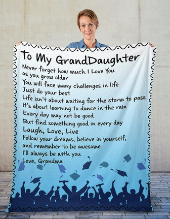 Graduation To My Granddaughter Laugh, Love, Live Blanket Gift From Grandma Birthday Gift Home Decor Bedding Couch - Thegiftio UK