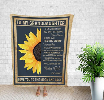 To My Granddaughter Blanket, Custom Sunflower Blanket, Personalized Gift Ideas For Grandkid, Gift From Grandparents. - Thegiftio UK