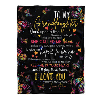 To My Granddaughter Butterfly Keep Me In Your Heart Gift From Nana Fleece Blanket Gift For Christmas - Thegiftio UK