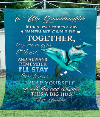 To My Granddaughter Dolphin Fleece Blanket, Gift For Granddaughter From Grandma - Birthday Christmas Gift - Thegiftio UK