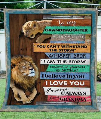 To My Granddaughter Lion Fleece Blanket - Gift For Granddaughter From Grandma Gift For Christmas, Home Decor - Thegiftio