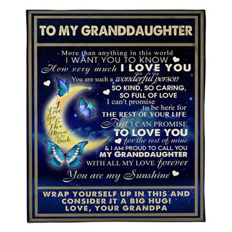To My Granddaughter Sunshine Fleece Blanket Family Gift Home Decor Bedding Couch Sofa Soft And Comfy Cozy - Thegiftio UK