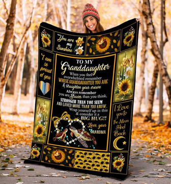 To My Granddaughter Turtles, Big Hug Fleece Blanket - Gift For Granddaughter From Grandma Gift For Christmas - Thegiftio