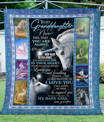 To My Granddaughter Unicorn Fleece Blanket - Gift For Granddaughter From Grandma Gift For Christmas - Thegiftio
