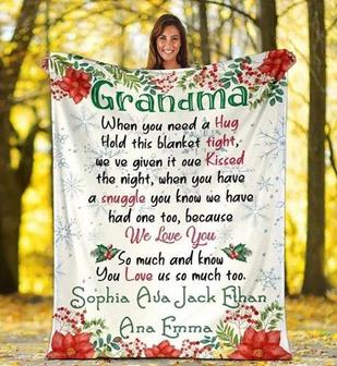 To My Grandma Blanket When You Need A Hug Great Thanksgiving Mother's Day Gift For Christmas, Home Decor - Thegiftio UK