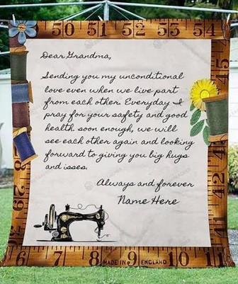 To My Grandma Love Letter Blanket Sending You My Inconditional Love Great For Birthday Christmas - Thegiftio UK