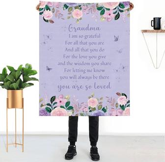 Grandma Throw Blanket Flannel Blankets for Nana Grateful Grandma Ultra Soft Blankets - Thegiftio UK
