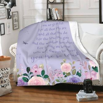 Grandma Throw Blanket Flannel Blankets for Nana Grateful Grandma Ultra Soft Blankets Grandma Gifts for Christmas Birthday - Thegiftio UK