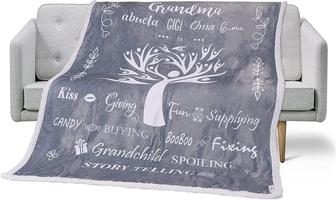 Grandma Throw Blanket - Wrap Your Grandma with Words of Love and Appreciation for Nanna - Birthday Gifts For Gigi - Thegiftio UK