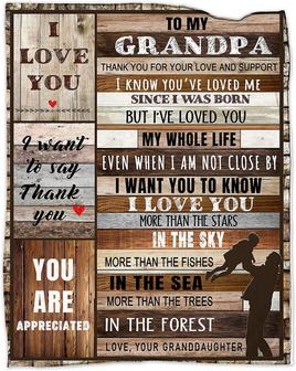 Grandpa Gifts from Granddaughter, Grandpapa Blanket Fleece Father's Day Blankets Gift for Grandfather - Thegiftio UK