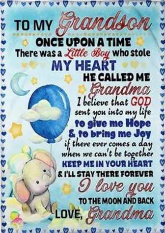 To My Grandson I Believe That God Sent You Into My Life Elephant Balloon Premium Blanket Gift For Christmas - Thegiftio UK