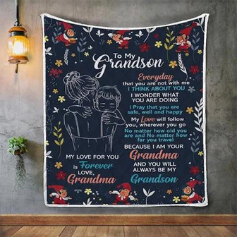 To My Grandson Blanket, Everyday That You Are Not With Me I Think About You Gift For Christmas, Home Decor - Thegiftio UK