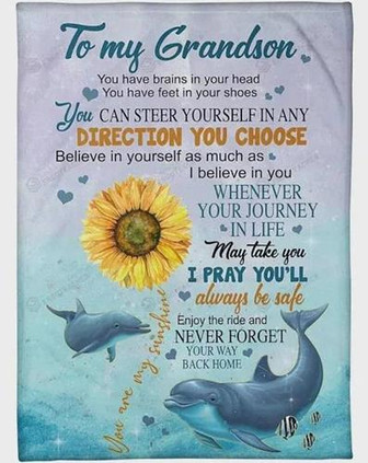 To My Grandson Blanket You Can Steer Yourself In Any Direction You Choose Great Thanksgiving - Thegiftio UK