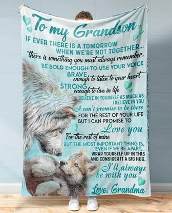 To my grandson blanket, letter to grandson, From Grandma Little boy Gift For Christmas, Home Decor - Thegiftio UK