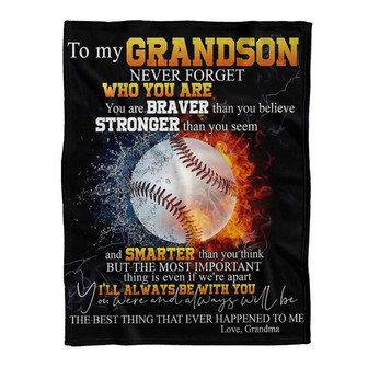 To My Grandson You Are Braver Stronger And Smarter Gift From Grandma Fleece Blanket Gift For Christmas - Thegiftio UK