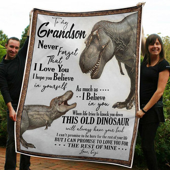 To My Grandson Dinosaur Believe In Yourself Gift From Gigi Grandma Fleece Blanket Gift For Christmas - Thegiftio UK
