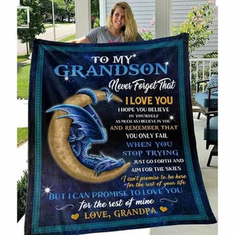 To My Grandson Easter Day For Grandson Love From Grandpa Grandson Blankets Gift For Christmas, Home Decor - Thegiftio
