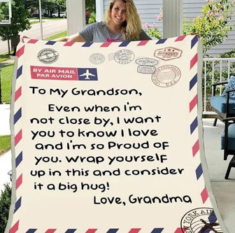 To My Grandson Even When I'm Not Close By, I Want You To Know I Love Blanket Gift For Christmas, Home Decor - Thegiftio UK