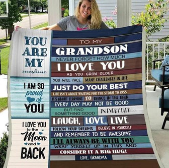 To My Grandson Never Forget How Much I Love You, For Grandson Birthday Blanket Gift For Christmas - Thegiftio UK
