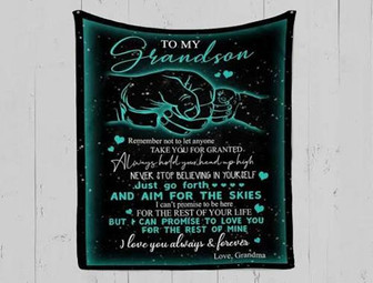 To My Grandson From Grandma I Love Always and Forever Great Blanket For Birthday Christmas Thanksgiving - Thegiftio UK
