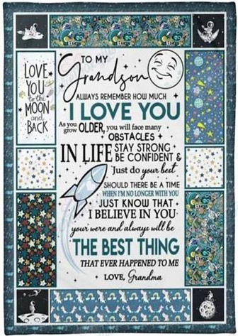 To My Grandson Just Do Your Best Should There Be A Time When IM No Longer Blanket Gift For Christmas - Thegiftio UK