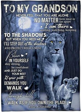 To My Grandson Lion Blanket from Grandma I Am There Great for Birthday Christmas Thanksgiving - Thegiftio UK