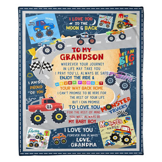To My Grandson To Love You Fleece Blanket Family Gift Home Decor Bedding Couch Sofa Soft And Comfy Cozy - Thegiftio UK