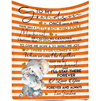 to My Grandson from Love Grandma, I Love You Forever and Always, Cozy Bed Blanket Gift For Christmas - Thegiftio UK