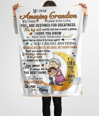 To My Grandson You Were Made With Love You Are Destined For Greatness Cozy Blanket Gift For Christmas - Thegiftio UK