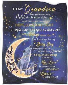 To My Grandson Throw Blanket from Grandma Soft Fleece Bed Blanket for Grandson Birthday Gift - Thegiftio UK