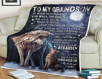 To My Grandson, Believe In Yourself Gift For Grandson Birthday,Gift Bedding Couch Sofa Soft And Comfy Cozy - Thegiftio UK